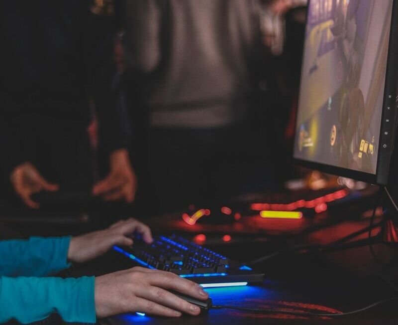 person using desktop